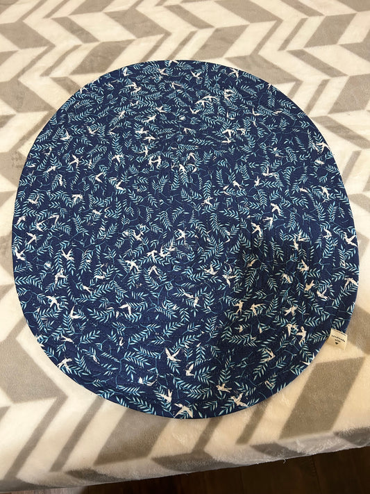 All Blue with Birds and Leaves